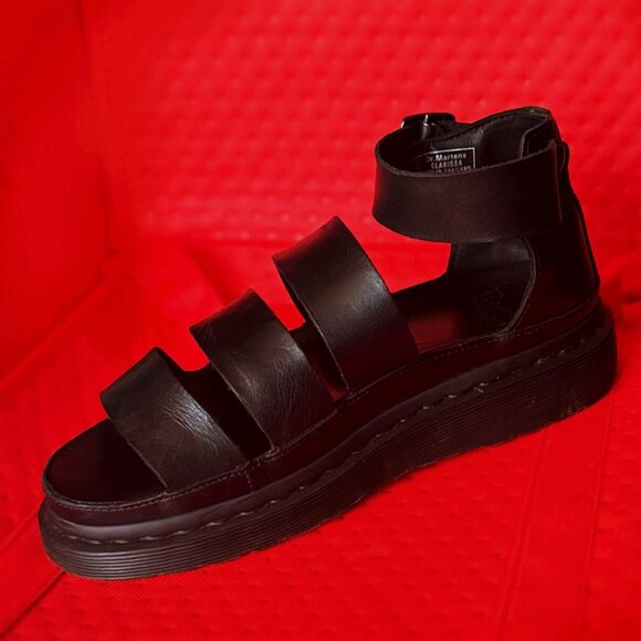 Dr Martens Womens Black Leather Platform Gladiator Sandals - Clarissa (W US9) - Picture 4 of 6